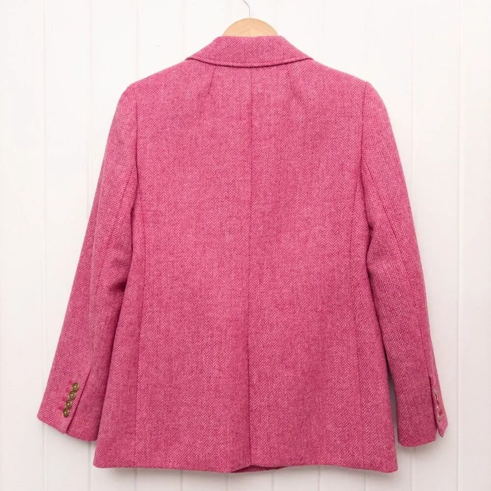 J. Crew Bristol Blazer in Pink English Wool Herringbone Size 4 - Picture 8 of 12